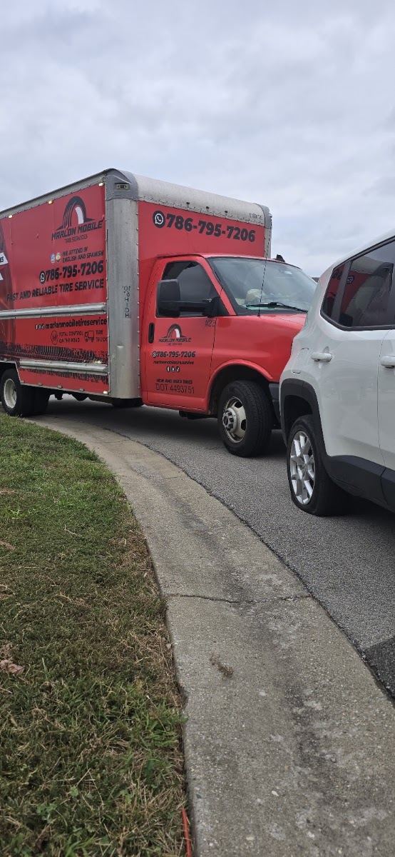 Marlon's truck arriving at a customer's home
